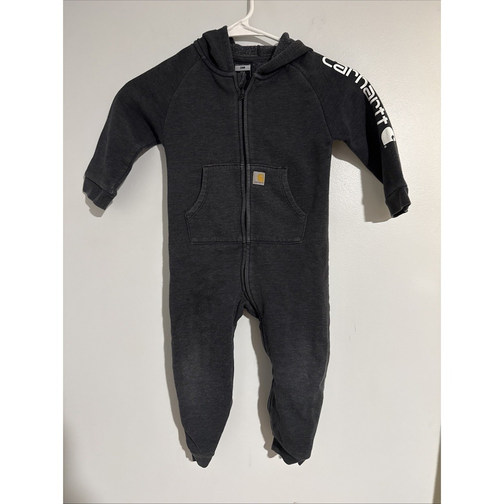 Carhartt Baby Boy Coverall One Piece Hooded Sweatshirt/Pants 24 Months Blue
